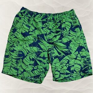 Eddie Bauer First Ascent Swim Shorts Mens‎ Small Green Hawaiian Print